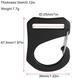 LUORNG 4PCS Spring Buckles Backpack Luggage Aluminum Alloy 1inch ID Aerospace Metal Quick Release Buckles For Webbing Straps Tactical Belts