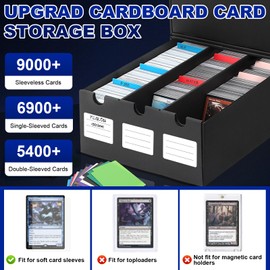 AOBOPLE Trading Card Storage Box,9000+ Cardboard Cards Organizer Box with 48 Card Dividers,Labels and Tape,Card Deck Box for MTG TCG PTCG YuGiOh Sport Cards