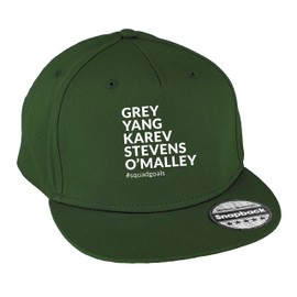 Hippowarehouse Grey Yang Karev Stevens O'Malley# Squadgoals Snapback hat Premium Printed 5 Panel Flat Peak Cotton OneSize Adults