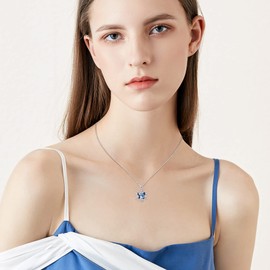 JFASHOP Women's Butterfly Bracelet 925 Sterling Silver Blue Crystal Chain Bracelet Gift for Mother's Day Girls Animal Jewellery Bangle Bracelet for Wife Girlfriend (Chain), Sterling Silver