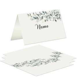 20 x Place Cards, Name Cards, 8.5 x 5.5 cm, Pre-Folded for Writing on for Wedding, Communion, Christening, Family Party, Table Decoration, Table Cards (Floral Elegant)