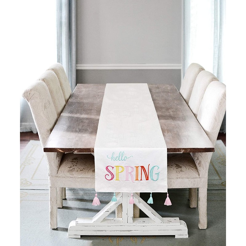 Decorae Spring Table Runner, Hello Spring Easter and Seasonal Fabric