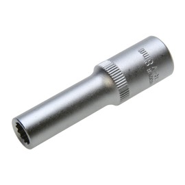 8 mm Long 12-Point Socket Spanner Insert / Socket Multi-Tooth (Double Hexagonal) 3/8 Inch Drive (Chrome Vanadium Steel)