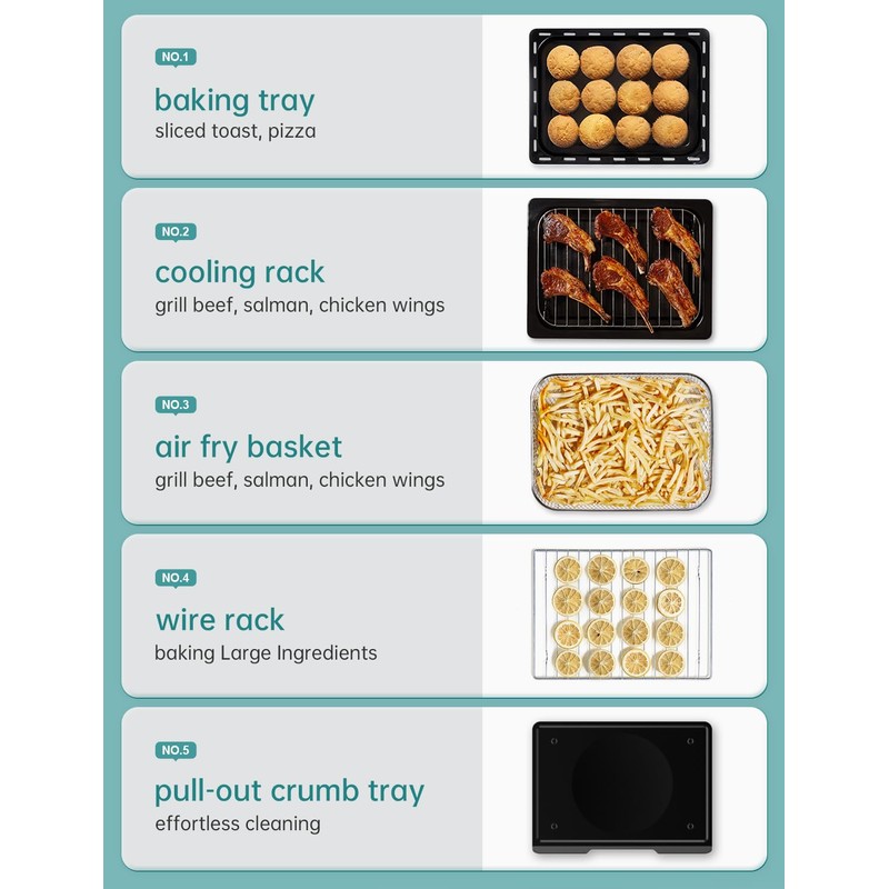 Neretva [21 QT& 6-in-1] Toaster Oven & Air Fryer, Compact