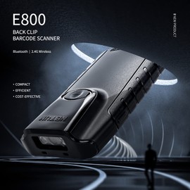 NETUM Bluetooth 2D Barcode Scanner, 3-in-1 Small Portable QR Barcode Reader Automatic Wireless Gun Scanning Back Clip Tablet iOS Android Windows MacOS for Warehouse Inventory POS-E800
