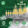 Ner mitvah Flat Silver Plated Oil Menorah