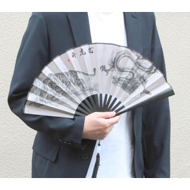 Belkut Dragon Fan, Tiger, Feng Shui, Blue Dragon, White Tiger, Four Beasts Lightweight, beige dragon tiger