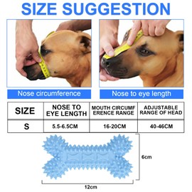 VGECEE Muzzle for Dogs, Soft Mesh Muzzle Dog Breathable Muzzles Dog Muzzle Adjustable with Dogs Chewing Toy for Small Medium Large Dogs (Black, S)