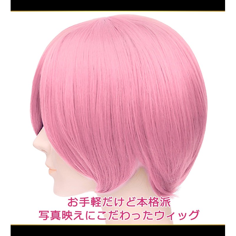 CaseEden 6110 Premium Cosplay Wig, Smooth, Short Bob, Short, Light