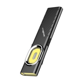 WT7 1PK IP44 Waterproof 700LM COB Aluminum USB Rechargeable Ultra-thin Worklight Red Strobe Type-C Magnetic EDC FlashlightBody Color: Black, Lamp Power(W): 5