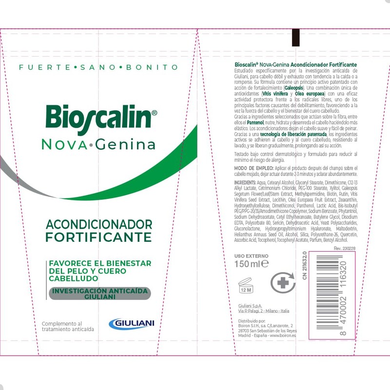 Bioscalin Nova Genina Strengthening Conditioner Promotes Well-being of Hair and