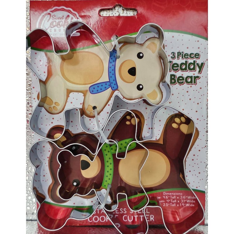 Three Bears Cutter Set, 3 Piece, Stainless Steel
