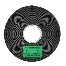 XHF 82 FT 2" Heat Shrink Tubing Roll 2:1,Electrical Industrial Shrink Tube for Wire Insulation Compliant Black