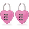 2 Pcs Pink Love Heart Shape Combination Padlock for Girls