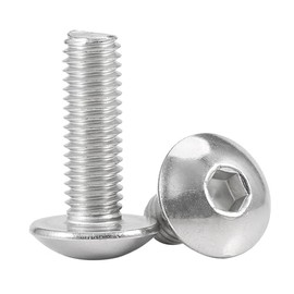 M6-1.0 x 20MM Button Head Socket Cap Bolts Screws, 304 Stainless Steel 18-8, Allen Hex Drive, Fully Thread,50 Pcs