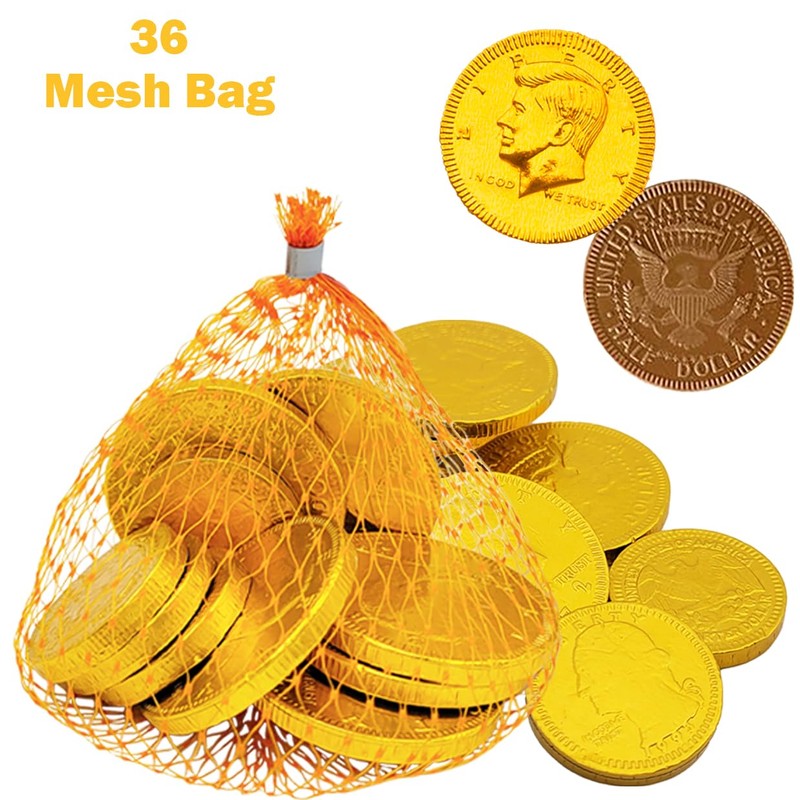 Fruidles Chocolate Coins in Mesh Bags, 10 Belgian Milk Chocolate