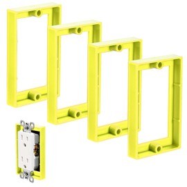 4pcs Single Gang Outlet Box Extender, 1/2 Inch Electrical Outlet Extender Receptacle Extender Outlet Extension Box for Electrical Box and Electrical Outlet Switches (Yellow)