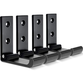 La Llareta Coat Hooks Wall Mounted, 4 Pieces Foldable Wall Hook, Aluminum Alloy Wall Hook, Headset Wall Hanger, with Screws, Obtuse Angle Design Wall Hooks for Bags Jacket Towel (Black)