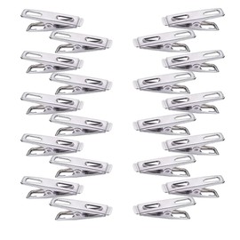 Laundry Clips, 20 Pieces Stainless Steel Clothes Pegs, Metal Stainless Steel Clips, Towel Clips, Windproof and Rustproof, for Socks, Clothes, Towel, Food Sealing