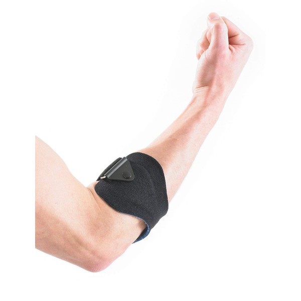 Neo G Tennis/Golf Clasp - Support For Epicondylitis, Tennis Golfers Elbow, Sprains, Strain Injuries, Tendonitis - Forearm Adjustable Compression Strap - Class 1 Medical Device - One Size - Black