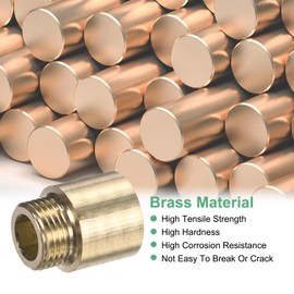 M METERXITY 1-Set Shower Head Extension Arm, Brass G1/2 Male to Female Extension Pipe Fitting Adapter with PTFE Thread Seal Tape for Shower/Faucet, Pipe Plumbing Coupler 1.18"/30mm 3pcs