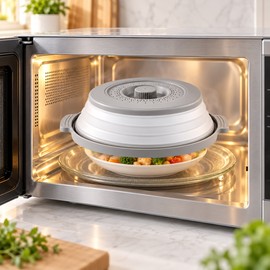 Collapsible Microwave Splatter Cover for Plates & Bowls – Foldable Food Guard for Everyday Kitchen Heating