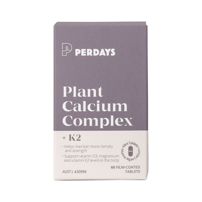 Perdays Plant Calcium Complex + K2, 60 Tablets
