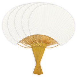 Made in Japan, Hiratake Fan, White, Plain, 5 Pieces, Height 14.4 x Width 9.1 inches (365 mm) x Width 9.1 inches (230 mm) (including handle)