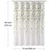 BESTRIPES Extra Long Fabric Shower Curtain, Yellow and Gray Floral