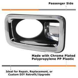 iJDMTOY One Piece RH Passenger Side Chrome Finish OEM-Spec Fog Lamp Bezel Cover Garnish Part Compatible With Nissan 2017-2019 Titan, Titan XD