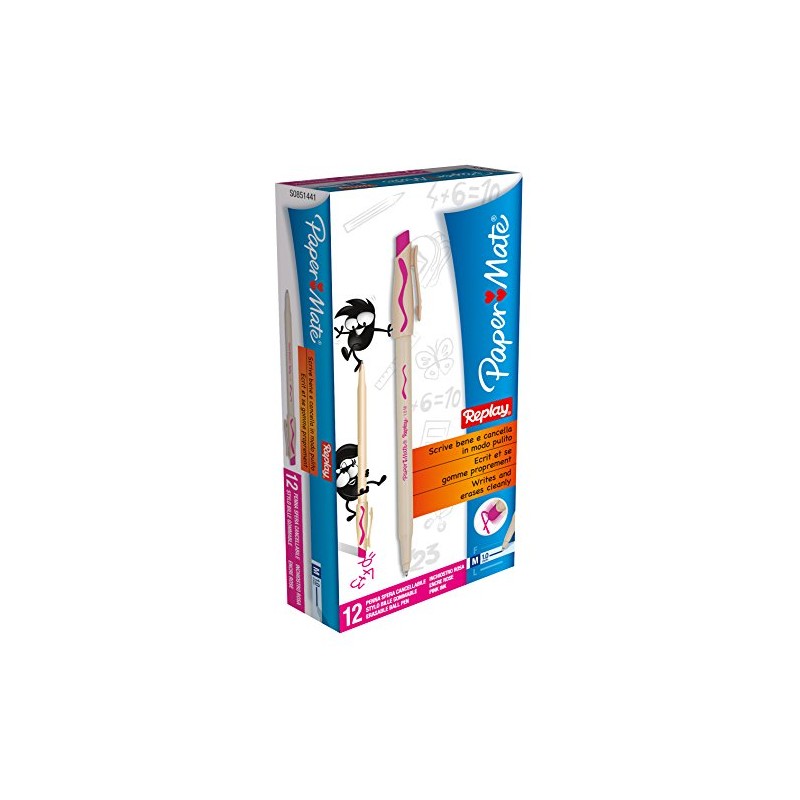 Paper Mate Replay Erasable Ball Pen Medium Tip - Pink