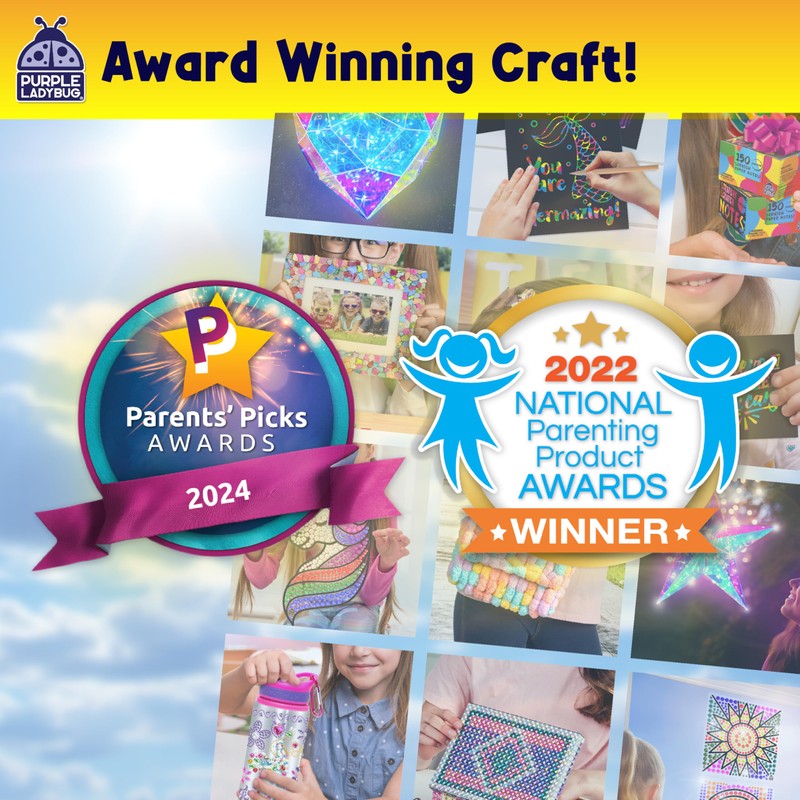 PURPLE LADYBUG SUNGEMMERS Window Gem Art Suncatcher Kits - Summer