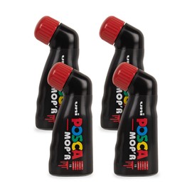 POSCA - Uni Mitsubishi Pencil - MOP'R Marker - Round Tip XXL 3 - 19 mm - Ergonomic Shape Semi-Smooth Case - Water Based Marker - All Surfaces - Red X4