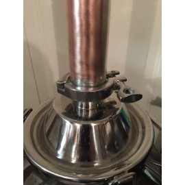 2" Tri-Clamp Still Column Extension 2" X 24" Copper Ferrule on both ends - Keg