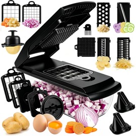 Cortador de Verduras - 20 en 1 Picador de Verduras Multifunción, Nuevo Mandolina Cortador de Verduras, Cocina Frutas, Verduras y Ensaladas (Negro)