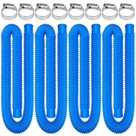 4 Pack Pool Hoses for Above Ground Pools 1.25" x 59" Replacement Pool Pumps Hose Filter Pumps Hose with 8 Metal Clamps for Swimming Pools Filter Pump
