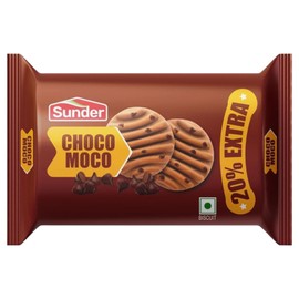 Sunder Choco Moco Biscuits – 12 Pieces Per Pack (4 Pack, Total 48 Cookies) Indian Vegan Chocolate Cookies, Crunchy & Delicious
