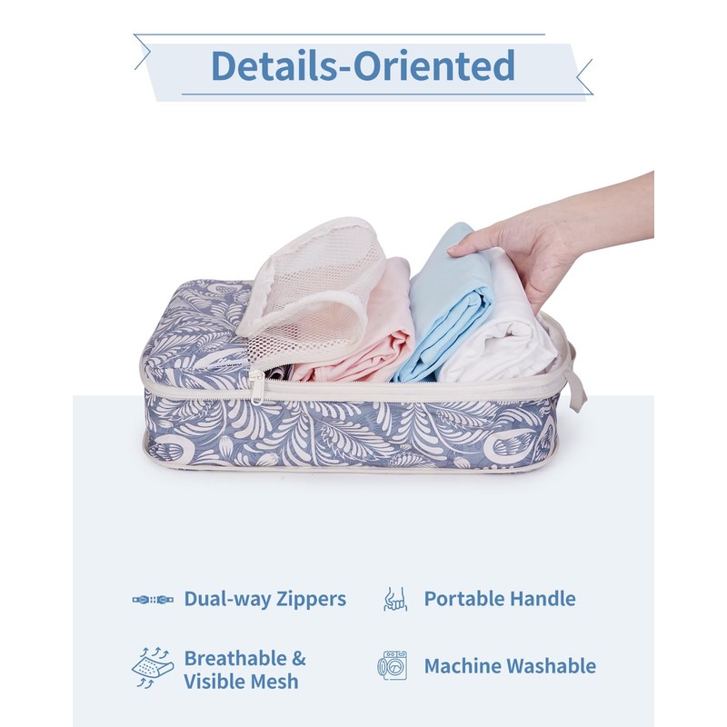 Narwey 6 Set Compression Packing Cubes for Backpack and Suitcases,