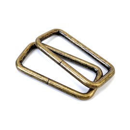 VersaKits - 15 anillos rectangulares de metal resistentes de hierro no soldado con hebilla rectangular para coser, bronce, 1-1/4''