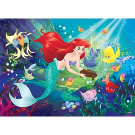Lisciani - The Little Mermaid Puzzle - Double-Sided - Multicoloured - Giant Puzzle and Colouring Picture - Entertaining Game - For Children from 3 Years - 74051 - Made in Italy