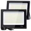 XXBSAZ 100W LED Flood Lights Outdoor, Plug-in & Hardwired Security