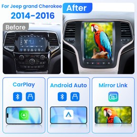 Car Radio for Jeep Grand Cherokee 2014-2016 Carplay Android Auto, 2+64G Car Stereo with 9.7" Touch Screen, GPS Navigation, Backup Camera