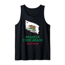 Manresa State Beach California Paint Splatter Flag Vacation Tank Top