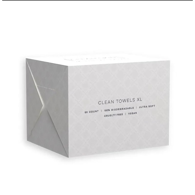 Clean Towels XL, Biodegradable, Extremely Soft, 50 Count, Vegan, Cruelty