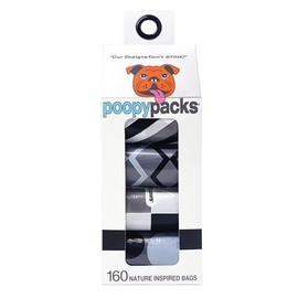 Metro Paws Poopy Packs - 160 Ultra-degradable Dog Poop Bags, Extra Strong & Leak-Proof, Eco-Friendly Waste Bags for Odor Control, Ideal for Easy Cleanup [BLACK]