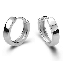 925 Sterling Silver Hoop Earrings for Women | Small Zircon Inlay Hoops Stud Earring Fashion Jewelry Gift (polished)