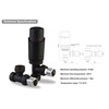 Black Thermostatic Radiator Valve Angled Corner or Straight Matt Black