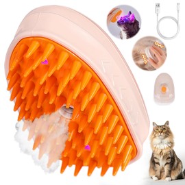 Mity rain Cat Steam Brush - 3 in 1 Spritz Defur Comb for Cats New Upradged Water Brush for Cats with Real steam, Wood's Light, Massage Function