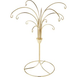 Bard's 12 Arm Gold-Toned Ornament Stand, Tree, 11.5" H x 10" W x 10" D
