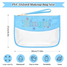 Sazuwu Bingo Lovers Gifts for Women Blue Makeup Bags with Zipper Casino Gambling Gifts for Women Player Cosmetic Travel Bag Organizer Bingo Themed Decorations Christmas Birthday Presents